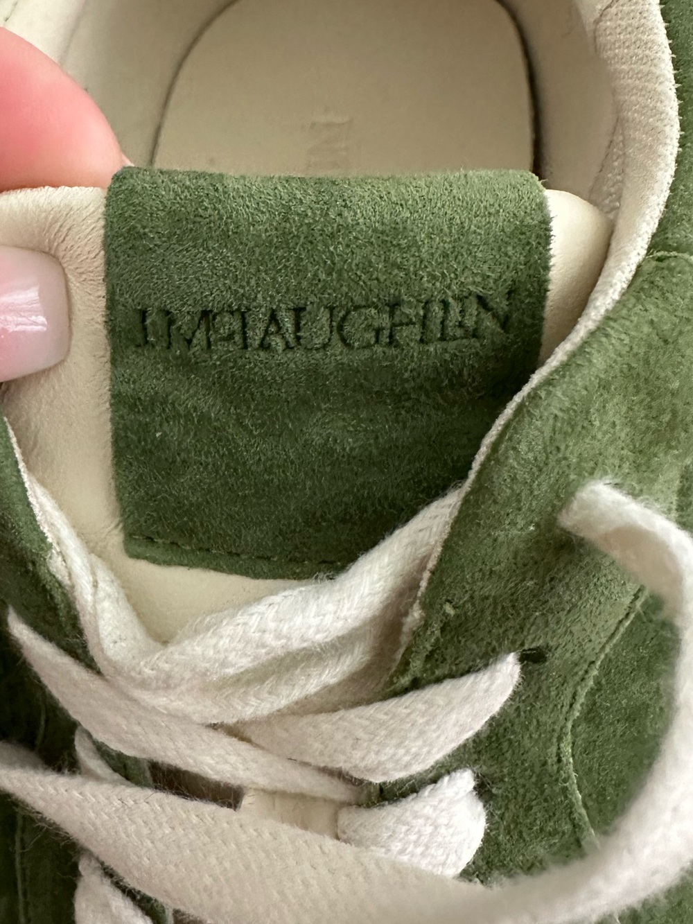 J.McLaughlin Zibby olive green leather suede lace up sneakers size 6.5 NWT - Picture 14 of 16
